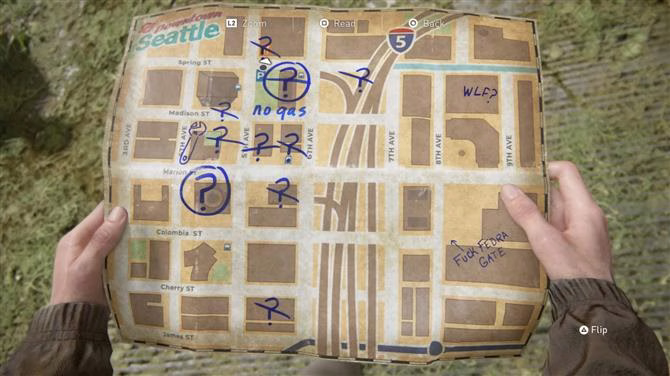 The Last of Us 2 Seattle Day 1 Downtown 全マップ – Sightseerトロフィーの全ロケーション