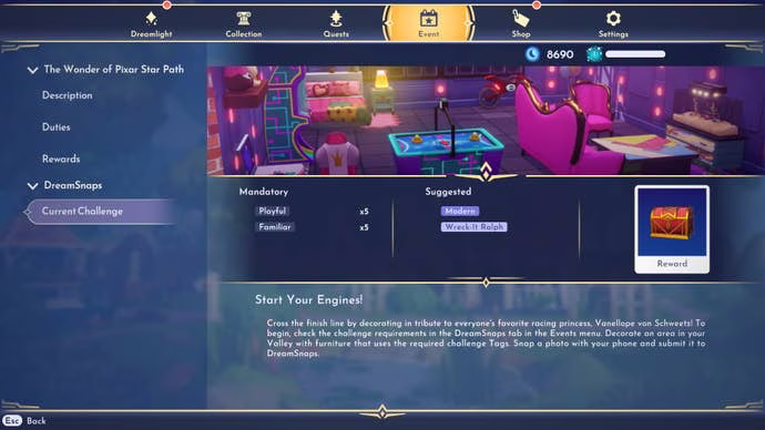 ディズニードリームライトバレーのウィークリーフォトチャレンジでDreamSnapsを投稿する方法
